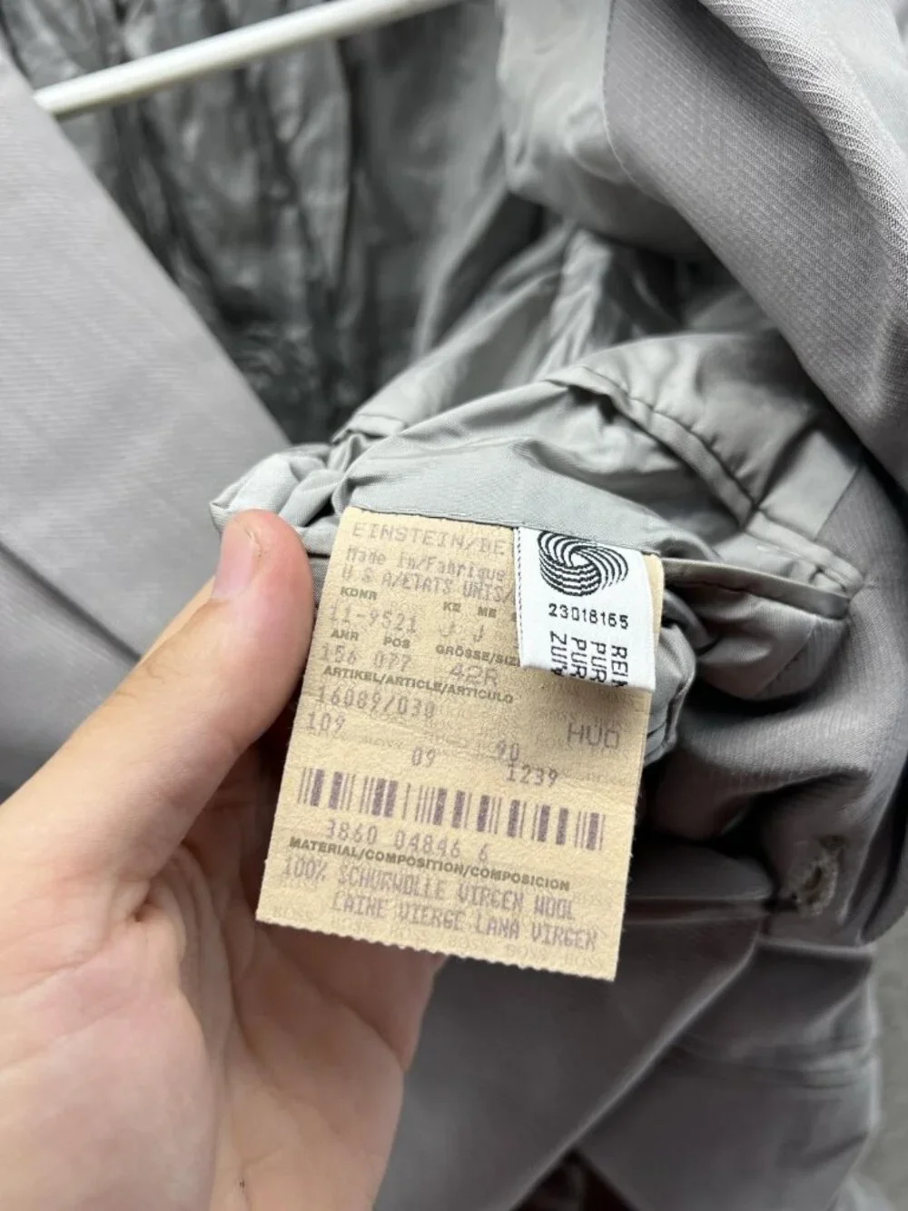 Vintage Hugo Boss Blazer Mens 42R Gray Wool Solid Sport Coat Jacket Made USA